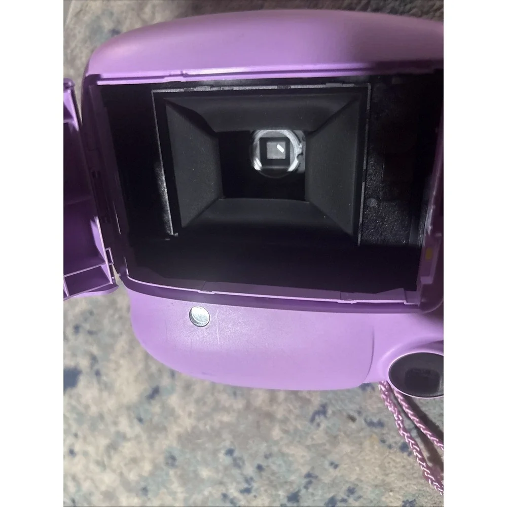 Fujifilm Instax Mini 7+ Instant Film Camera Purple w/ Wrist Strap Tested EUC